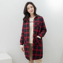 드리다 패플단독드리다 여자 겨울 체크 캐주얼 오버핏 빅사이즈 누빔 남방 자켓 아우터 40대 미시옷 50대 엄마