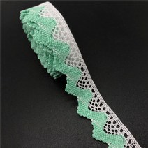의류 재봉 천2야드 3/4 "20mm 면 리본 의류 봉제 직물 뜨개질 레이스 액세서리, 11 Cyan