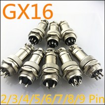 커넥터 부속품 1set gx16 23456789 핀 수 앰프 여성 16mm l70-78 원형 항공 소켓 플러그 와이어 패널 커넥터, gx16 7핀