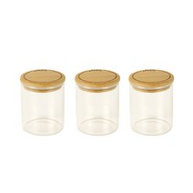 페블리 원형 유리용기 190ml 3세트, 단일속성