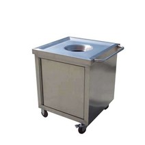 잔반처리대 스텐 급식실 식당 이동식 음식물쓰레기통, 뒤 70x70x80+15를 가진 둥근 구멍