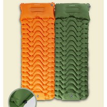 차박용에어매트 캠핑용 펌프내장 1인용 연결확장 올인원 에어요 에어매트리스, 그린