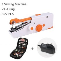 가정용 미니 재봉틀 휴대용 미니 미싱기 미싱기계 재봉기계INNE 직선 손 전기 빠른 수리 DIY 옷 바느질 세트 수동 도구 21, 협력사, EU 기계 27thread