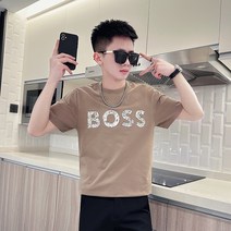 카키헤더DT30045여름라운드레터링맨티셔츠