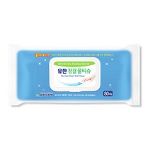 유한 청결물티슈80매 휴대형 저자극 물휴지 친환경 생분해 도톰한 두꺼운 미니 소형 데일리 일회용 여행 청소 업소 캠핑 손소독 세정 세척 프리미엄 원단사용, 유한청결물티슈80매 캡형