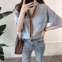 스타일 올 매치 셔츠 여성용 여름 유행 소프트 슬림 솔리드 얼짱 캐주얼 작업복