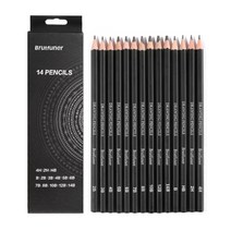 드로잉 스케치 연필 색연필 Brutfuner 새로운 14pcs 아트 흑연 14b-4h 전문 세트 초보자 아티스트를위한 아티스트, 14개