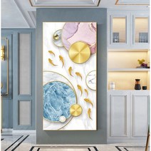 HAPPY 대리석 재운 황금 비단 잉어 소원 금박 재물 3D 보석십자수, 50x100cm