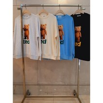 티봄 TBOM 테디베어 전사나염 맨투맨 오버핏 테드베어 곰돌이 캐릭터 MTM 박스핏 캐릭터 티셔츠 남녀공용 퀄리티 캐주얼 스트릿패션