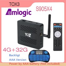 Amlogic-쿼드 코어 S905X4 4GB 32GB 1000M LAN 2.4G 5G 듀얼 와이파이 bt4 1 4K HDR 스마트 안드로이드 11 TV 박스 TOX3 LITE, Au 플러그_4G 32G KB
