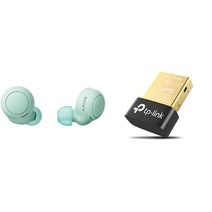 [일본정품]SONY소니 무선 블루투스 이어폰 이어버드 고정밀 통화 품질 쉬운 페어링 IPX4 방수 성능 노이즈감소 급속충전 20시간재생 USB어댑터PC연결가능 SBC AAC, 아이스그린, USB어댑터 포함