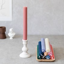 컬러 비즈시트 비즈왁스 밀랍 꿀초 캔들 20가지 컬러 긴초, 스카이 블루, 화이트 우드 촛대 추가