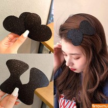 앞머리 잔머리 고정 헤어핀 벨크로 찍찍이 헤어 패드 2개, 나비
