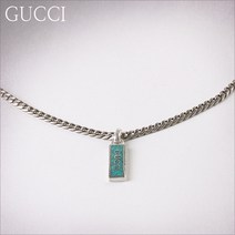 구찌쥬얼리 YBB678714001 인터로킹 G 그린태그 실버목걸이