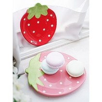 플레이팅 도자기 예쁜딸기접시 오므라이스 간식접시 2p세트