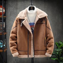 남자스웨이드무스탕 양털 세무 라이더 자켓 모피 스티치 캐주얼 A10