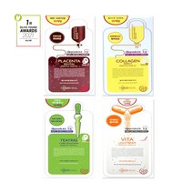 에센셜 마스크 EX 24ml 10입 4종 태반 비타 콜라겐 티트리 4종 올리브영마스크팩 1일 1팩 콜라겐팩 진정 보습 피부 얼굴하얘지는법 얼굴톤 이마잔주름, 비타 라이트빔 에센셜 마스크 1갑(10개입)