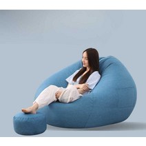 1인용소파 암체어 쿠션 리클라이너 카페쇼파, 로얄블루 대형 (프리 페달 베개)