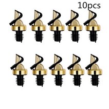 올리브 오일 스파우트 자동 주류 Pourers 식초 병 마개 누출 방지 쏟아져 열기 닫기 종료, CHINA_10 pcs gold