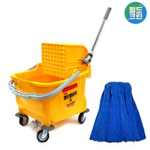 월드크린 마포 탈수기 대 + 극세사 걸레 330g 1세트, 마포탈수기대+극세사걸레330g1세트
