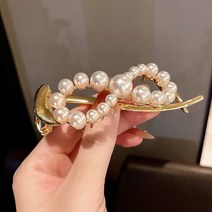 헤어핀 헤이집개 헤어악세사리 헤어엑세사리 헤어장식용품 인터넷 유명인 진주 헤어 클립 여성용 트위스트 여름 뒤통수 디스크 한 단어 머리 장식 고급 감각 틈새 머리핀