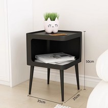 철제 수납 사이드 테이블 탁자 코너 모던 디자인 감각 거실 커피 북유럽 선반 공간활용 협탁, G. 다리 있는 버전/블랙 (35x35x50)