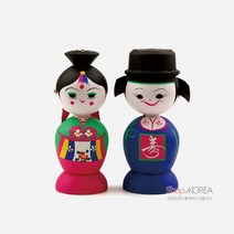 목각혼례인형(대)-신랑신부, 고급포장 - 1개비용