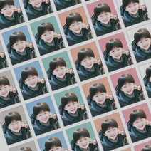 아이주니 컬러 사진 사각 방수 네임 스티커, 1장, 컬러 사진 사각 3.5x4.5cm (1장 25개) 투명