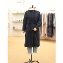 [써스데이 아일랜드] 후드 배색 롱 야상 점퍼 T226AJP532NV(1306380)