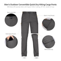 FREE SOLDIER 남성용 아웃도어 컨버터블 하이킹 팬츠 벨트 포함 경량 .. 정품보장