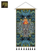 코끼리 태피스트리 벽장식 족자봉 족자 그림, 12, 가로 40cm*높이 80cm (수술 4개)