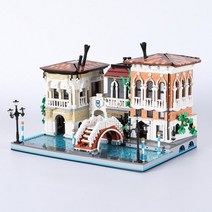 호환블럭 레고 89107 5910pcs jiestar 전문가 moc 스트리트 뷰 라이온 펍 클럽 모듈러 하우스 벽돌 모델 빌딩 블록 장난감 그랜드 백화점, 더 리틀 베니스