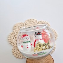 (수반용기 2개만들기) 눈사람-크리스마스 양초 젤캔들 키트 만들기(200ml/2), 복숭아, 레드
