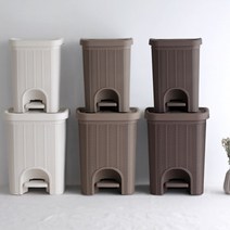페달 쓰레기통 스트로 인테리어 라탄 원터치 화장실 사각 디자인 휴지통, 스트로페달휴지통_중(다크브라운)