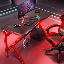 1인용 2인용 조립식 원룸 게이밍책상 컴퓨터 PC방 ㄱ자 책상겸테이블 책상 레드 800 1600