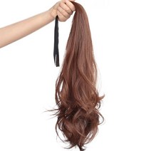 [뿌이뿌이가발] 여성 마야 포니테일 고열사 붙임머리 피스 부분가발 끈묶음형 달비 55CM, 밀크브라운, 1개