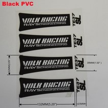 타이어휠 크롬휠 커버 JDM 자동차 휠 스티커 VOLK 레이싱 광선 TE37SL 형광 및 반사 SL 스포츠 림 데칼 액, 02 PVC Black