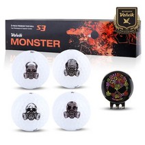 [볼빅] 몬스터 S3 3피스 골프공 4구패키지, 선택완료, 볼빅 S3 몬스터 4구