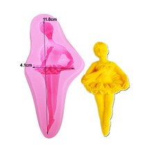 M951Dancing 발레 소녀 3D 촛불 간장 왁스 금형 향수 비누 수제 실리콘 금형 석고 수지 점토 Diy 공예 홈 인테리어, 발레리나 A