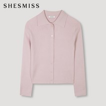 쉬즈미스 페이크 버튼 다운 골지 니트 탑 SSKPOM42700 LP