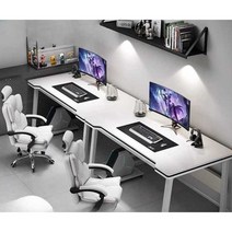2인컴퓨터책상 2인용 게이밍 테이블 컴퓨터 책상, E