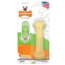 Nylabone 플랙시 츄 강아지 장난감 트리플 팩 베이컨 땅콩 버터 쇠고기맛 XS쁘띠 - 최대 6.8kg15파운드, Textured Bone, Small up to 25 lbs