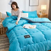 목화솜요 따뜻한 겨울 이불 토퍼 간절기 북유럽 스타일 퀼트 이불 마이크로 화이버 침대 시트 및 더블 가을, 200x230cm    3kg, 04 D