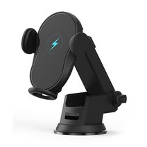 FORLG FOD 센서 LED 차량용 송풍구 대시보드 고속 무선충전 거치대 15W, 1개