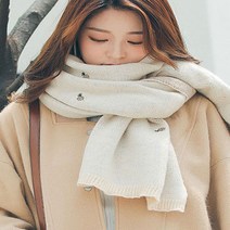 겨울 여성 파인애플 자수 머플러 목도리