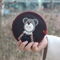 바이핸즈 퀼트 diy키트 패키지 소품 - 피싱베어 서클 파우치, 1개