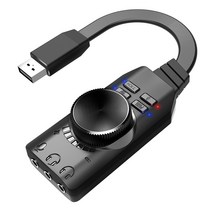 외장사운드카드 새로운 사운드 오디오 마이크 어댑터 GS3 7.1 채널 USB 카드 Windows 용 외부 볼륨 조절 가, 한개옵션0