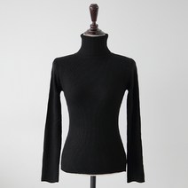 제니트 여성 슬림핏 터틀넥 데일리룩 베이직 골지 니트 실리골지폴라