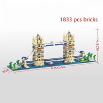 중국레고 에펠탑 블록 빌딩 성인용 건설 세트 루브르 빅벤 쌍, Tower Bridge in bag