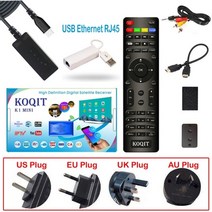 위성 TV 수신기 셋톱 박스 안드로이드 스틱 위성 디코더 위성 수신기 미러 캐스트 튜너 파인더, DVD-S2 RJ45, 영국 플러그